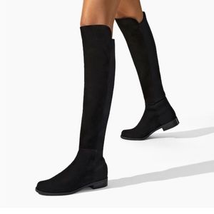 Stuart Weitzman Black Suede 5050 Boots
